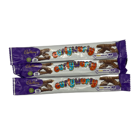 Cadbury Curly Wurly Chocolate Bar 21.5g Halal Milk Chocolate, Caramel, Vegetarian