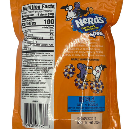 Nerds Halloween Spooky Gummy Clusters 8oz (226g) USA Large Candy Sweet Bag Pouch