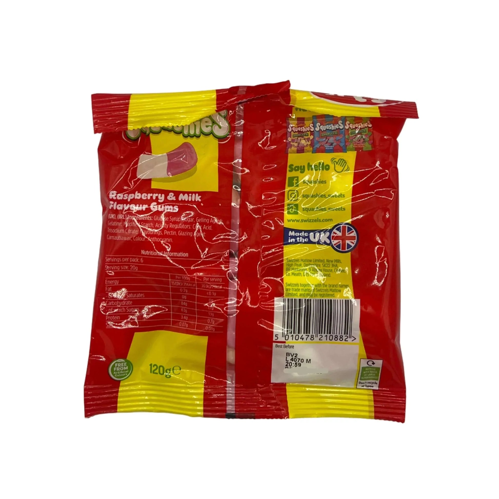 Swizzels Drumstick Squashies Original Raspberry & Milk Flavour Sweets 120g Candy - Frosty Sweet Factory