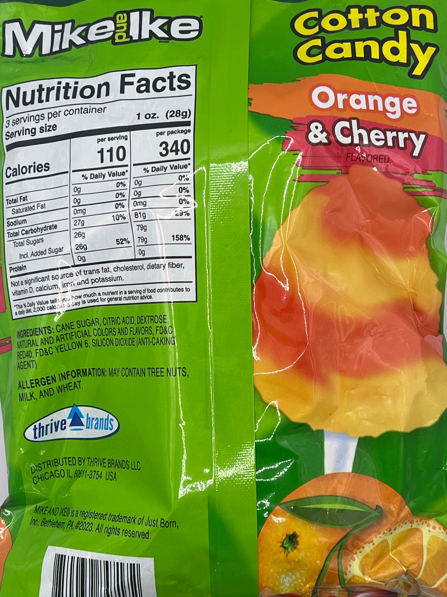 CLEARANCE: Mike & Ike Cotton Candy 3oz (85g) USA Cotton Candy Floss Orange & Cherry