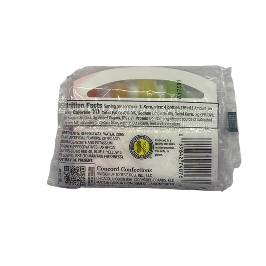 Nik-L-Nip Original Wax Candy Bottles 4-Pack 1.39oz (39g) American Liquid Filled Mini Wax Drink Bottle Concord Wax Candy USA Candy Snack