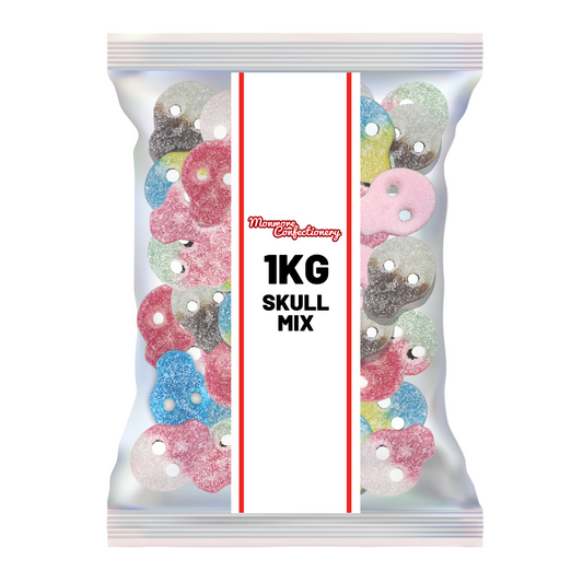 CandyCrave Fizzy Jelly Skulls Mix 1KG Candy Pick N Mix Snack Sweets