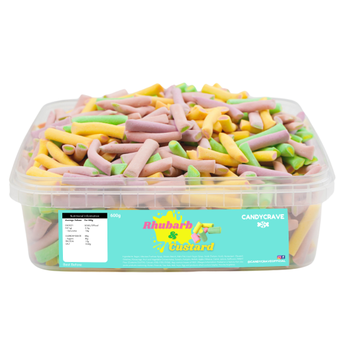 Pick N Mix Tubs Rhubarb and Custard 600g CandyCrave Candy Snack Sweets