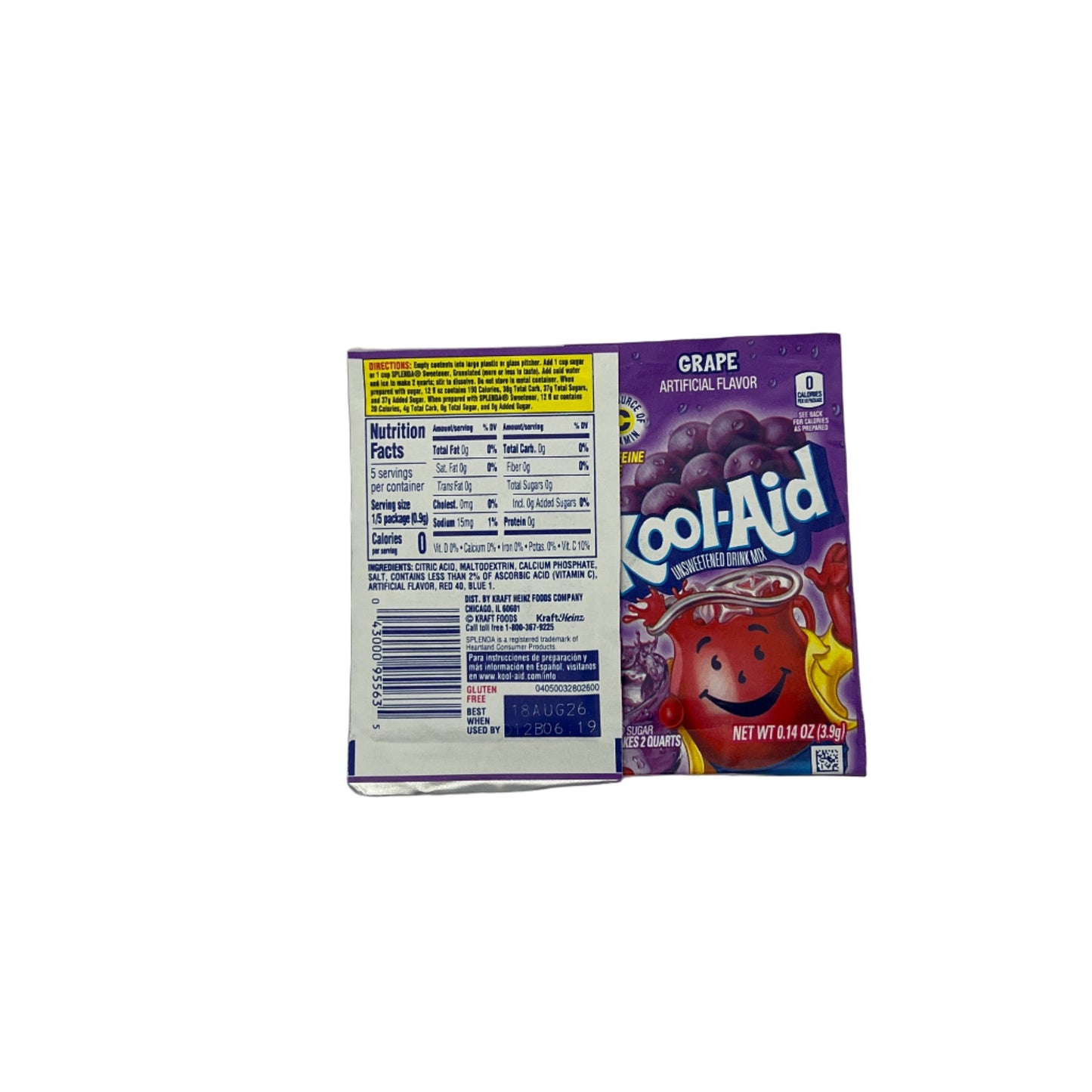 Kool-Aid Grape Drink Mix - 0.14oz (3.9g) USA Drink Mix