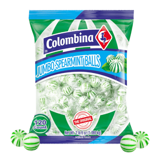 Colombina Jumbo Spearmint Balls The Original 38.1oz (1.08kg) 120 Pieces of USA Hard Candy - Frosty Sweet Factory