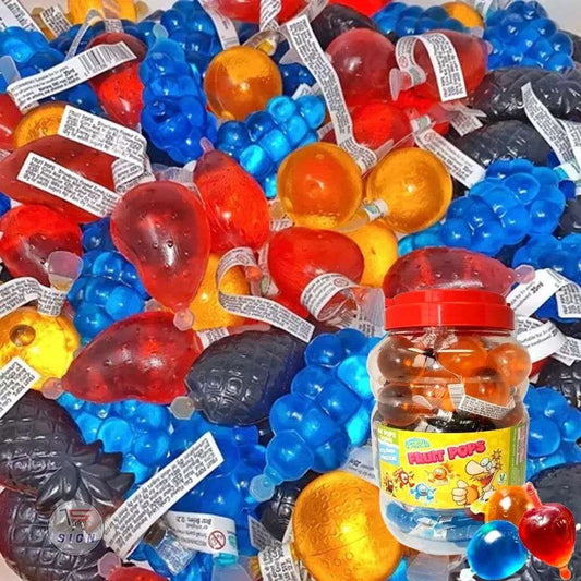 Crazy Candy Factory Fruit Pops 35ml, SINGLE Variety, Fruity, Mixed, Fruity, Gluten Free, Dairy Free, Vegan, Vegetarian, Gelatine Free, Halal - Frosty Sweet Factory