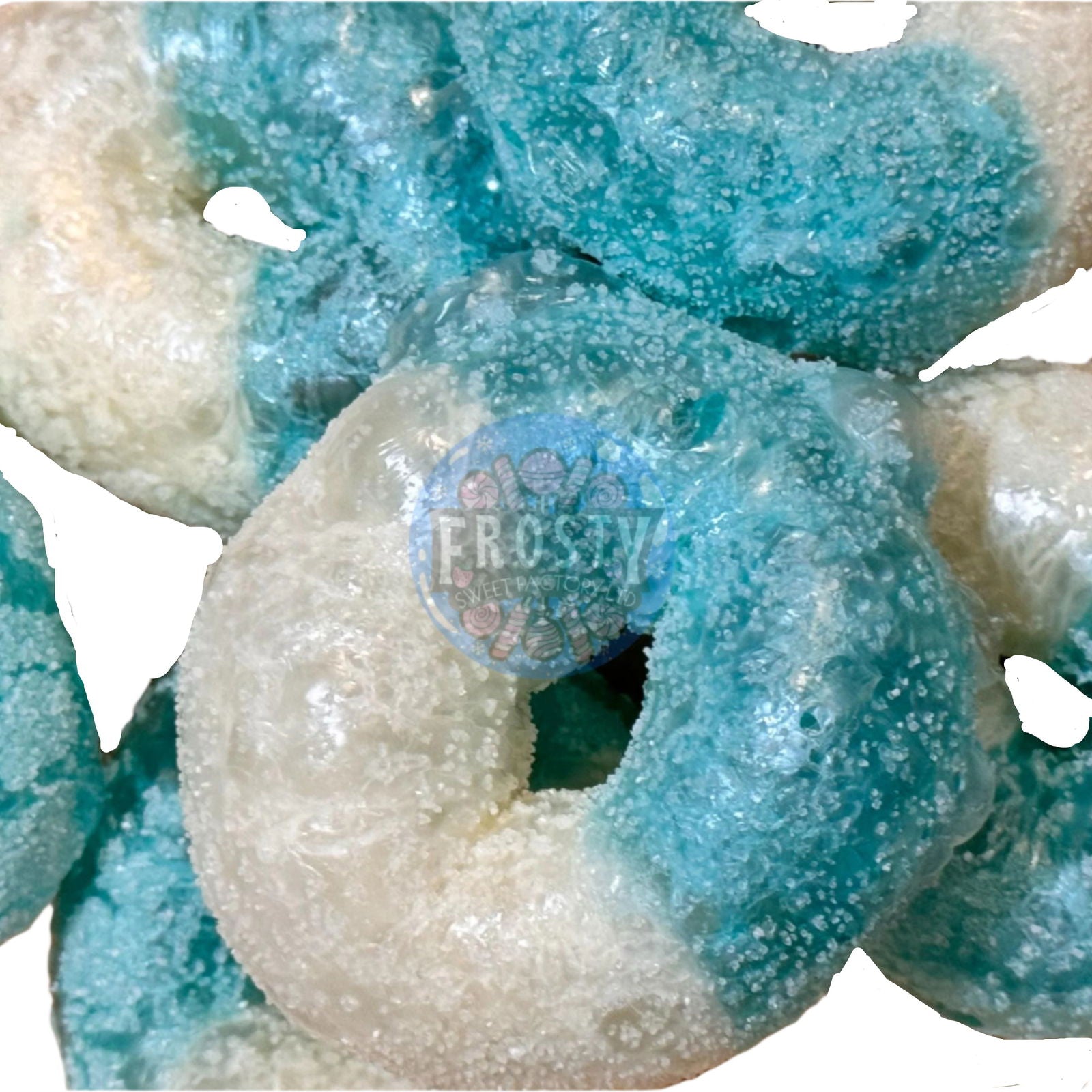Freeze Dried Candy Blue Raspberry Rings USA Sweets - Frosty Sweet Factory