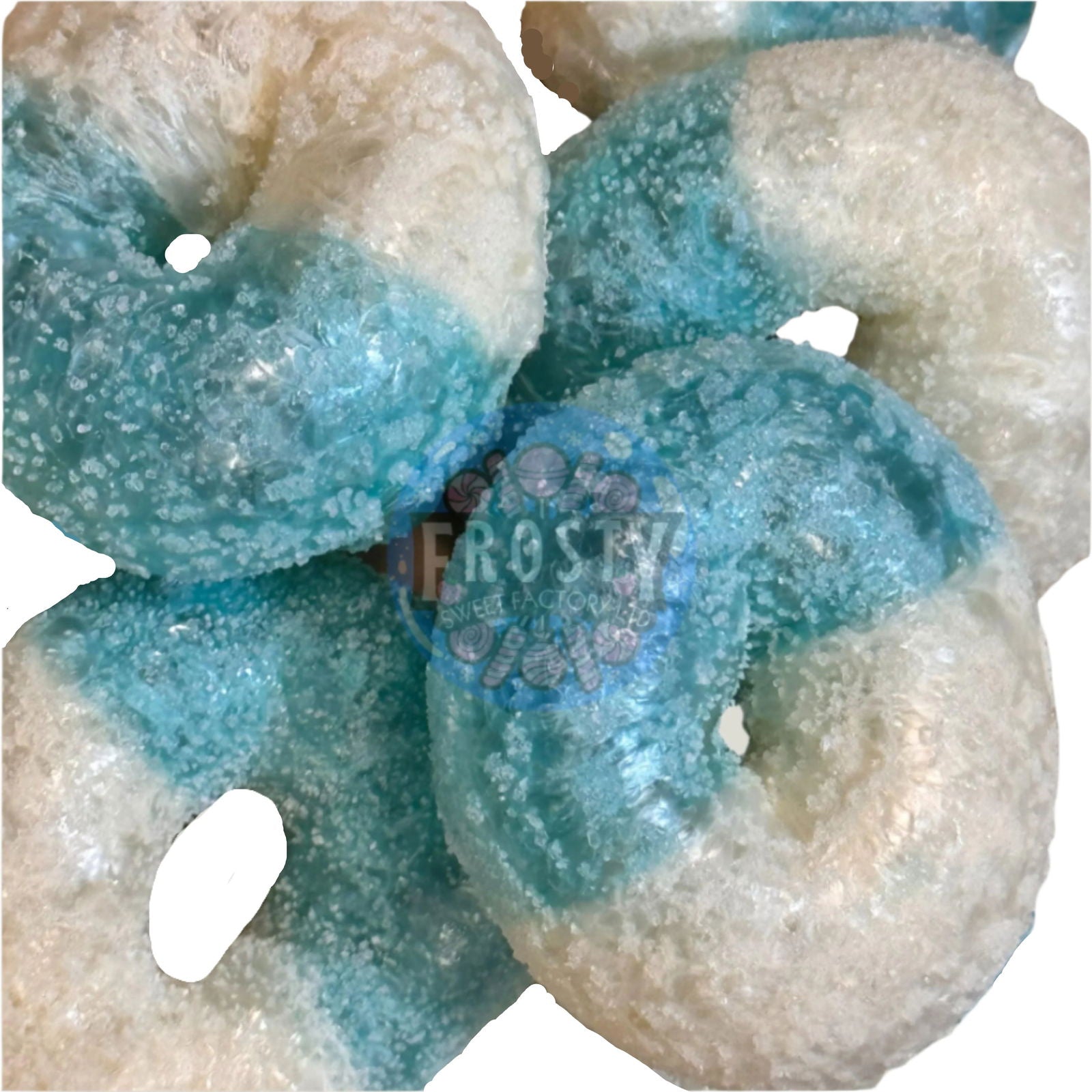Freeze Dried Candy Blue Raspberry Rings USA Sweets - Frosty Sweet Factory
