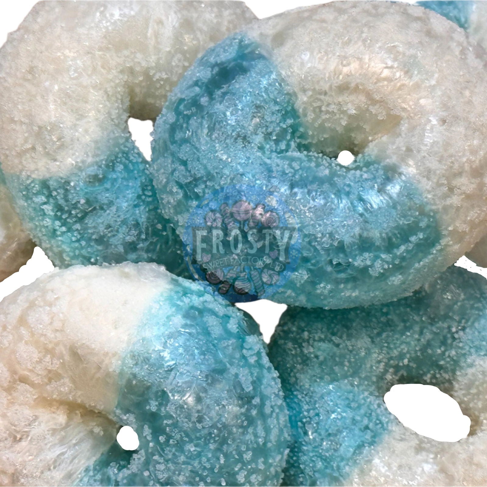 Freeze Dried Candy Blue Raspberry Rings USA Sweets - Frosty Sweet Factory