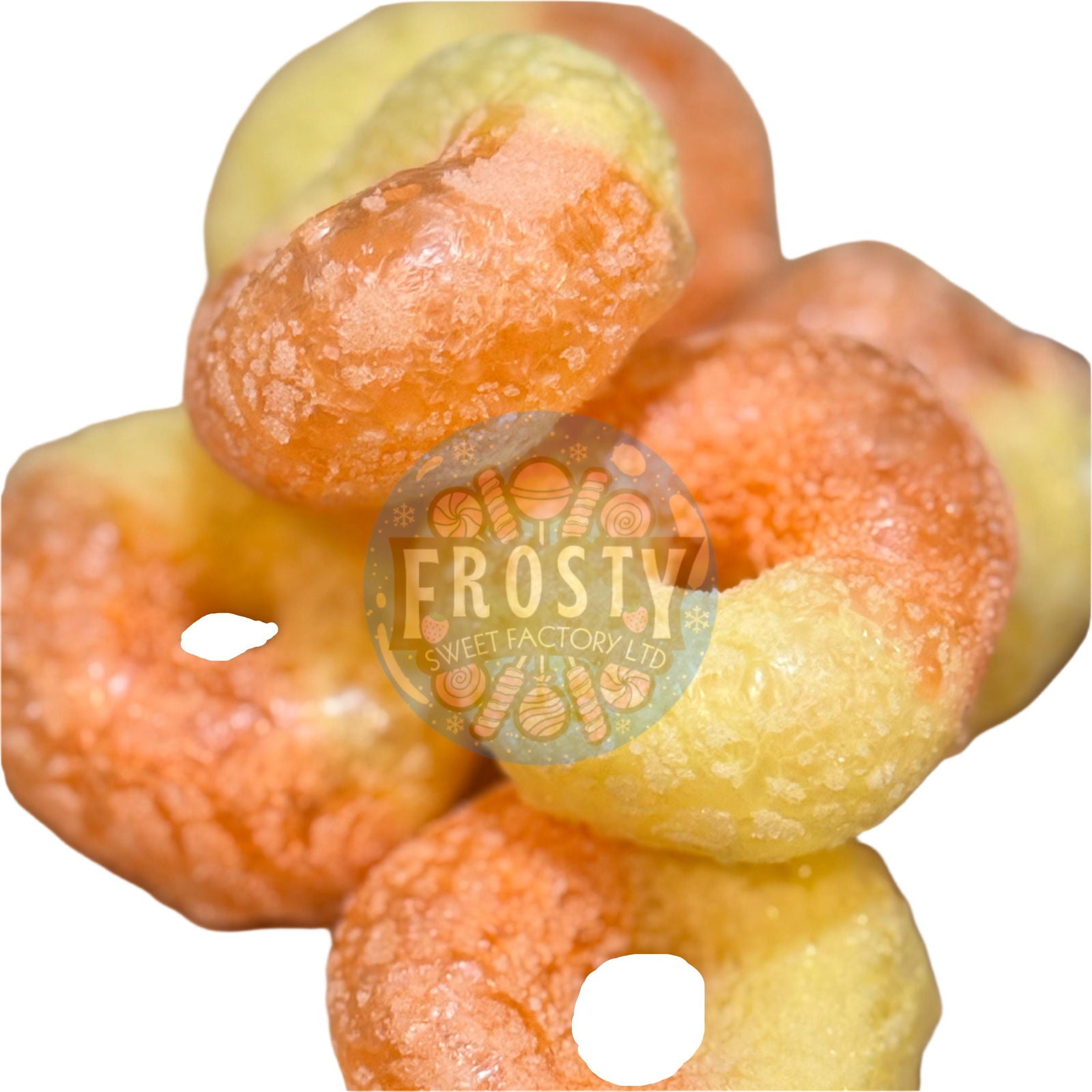 Freeze Dried Candy Peach Rings USA Sweets - Frosty Sweet Factory