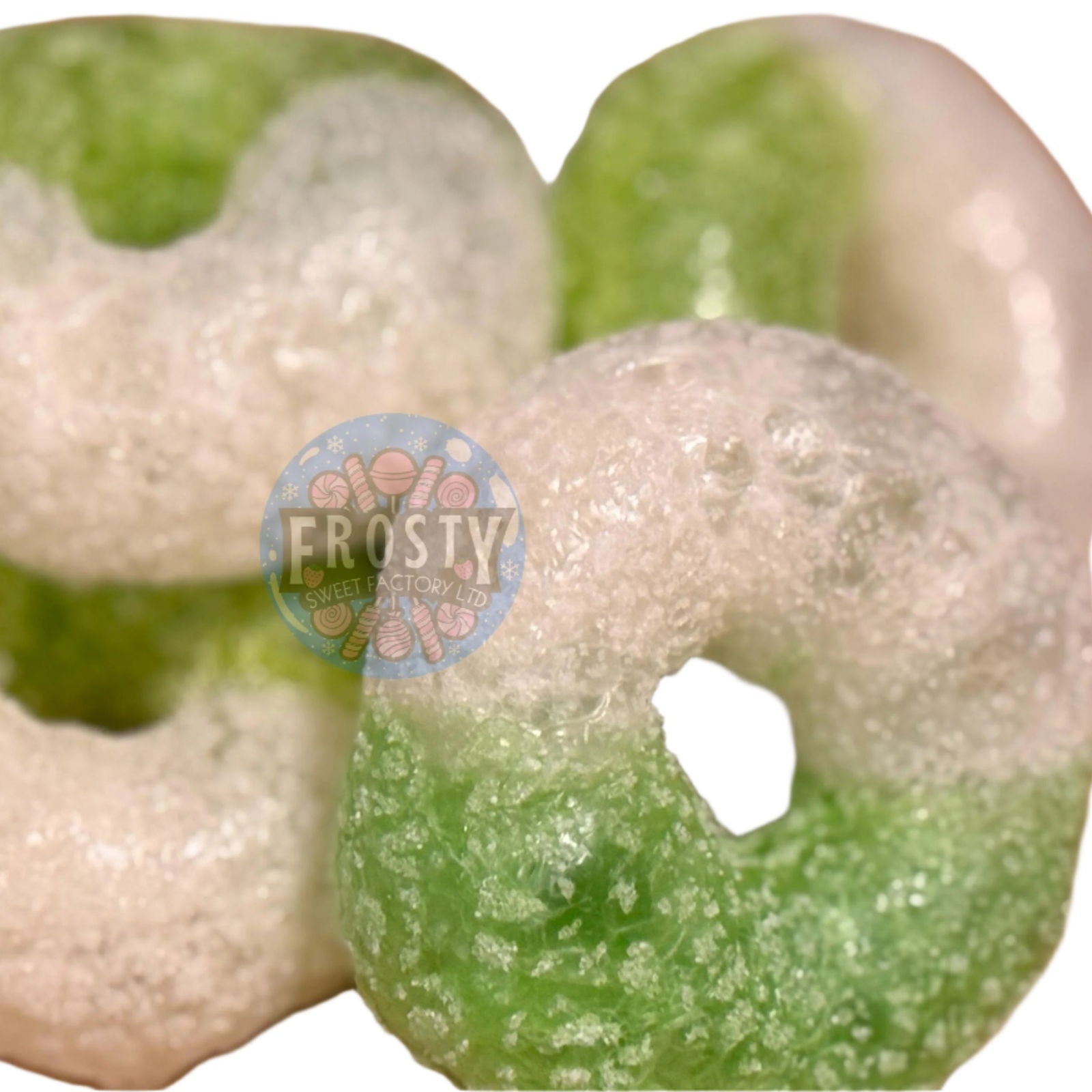 Freeze Dried Candy Sour Green Apple Rings USA Sweets - Frosty Sweet Factory