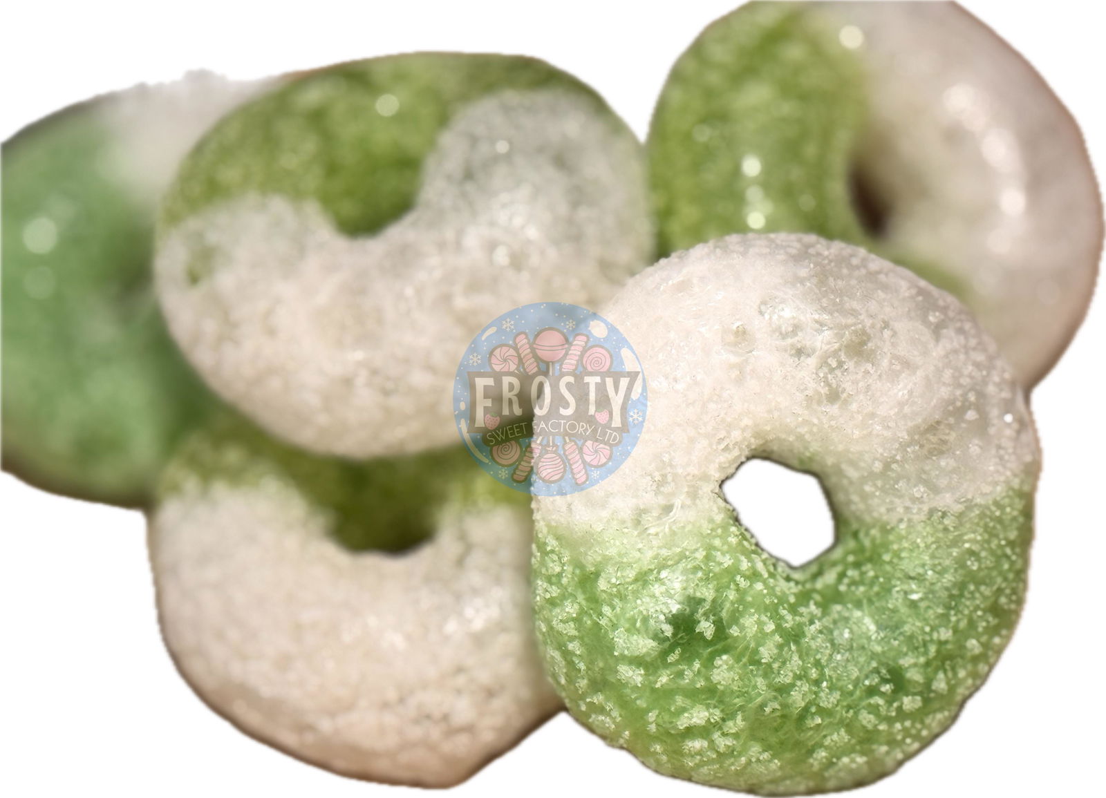 Freeze Dried Candy Sour Green Apple Rings USA Sweets - Frosty Sweet Factory