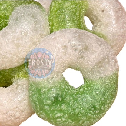 Freeze Dried Candy Sour Green Apple Rings USA Sweets - Frosty Sweet Factory
