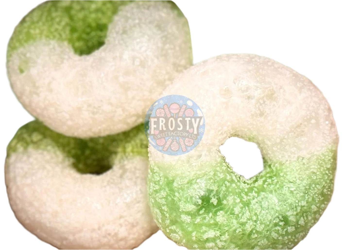 Freeze Dried Candy Sour Green Apple Rings USA Sweets - Frosty Sweet Factory