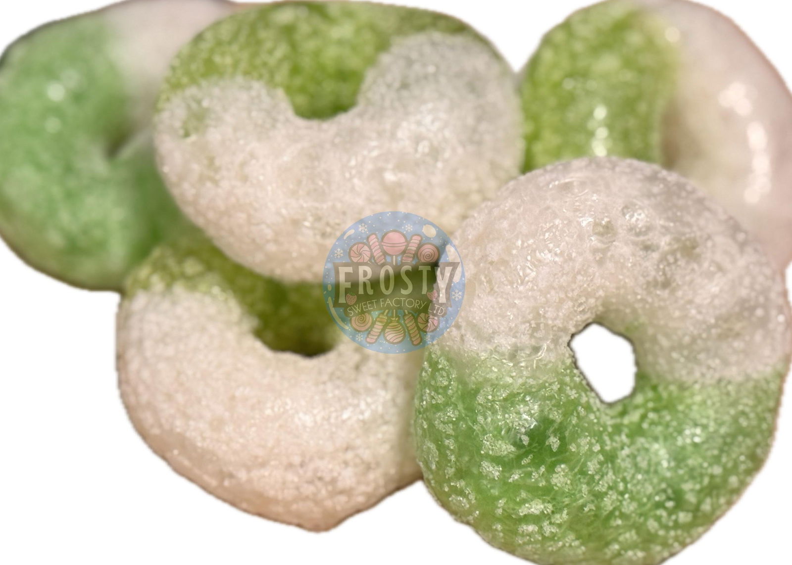Freeze Dried Candy Sour Green Apple Rings USA Sweets - Frosty Sweet Factory