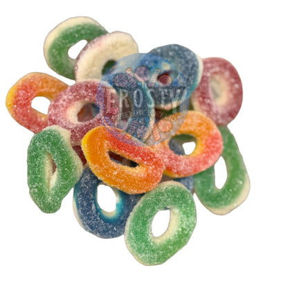 Frostys Rings & Slices Pick N Mix Apple, Blue Raspberry, Fizzy, Peach Watermelon Halal Candy Salad Snack Sweets