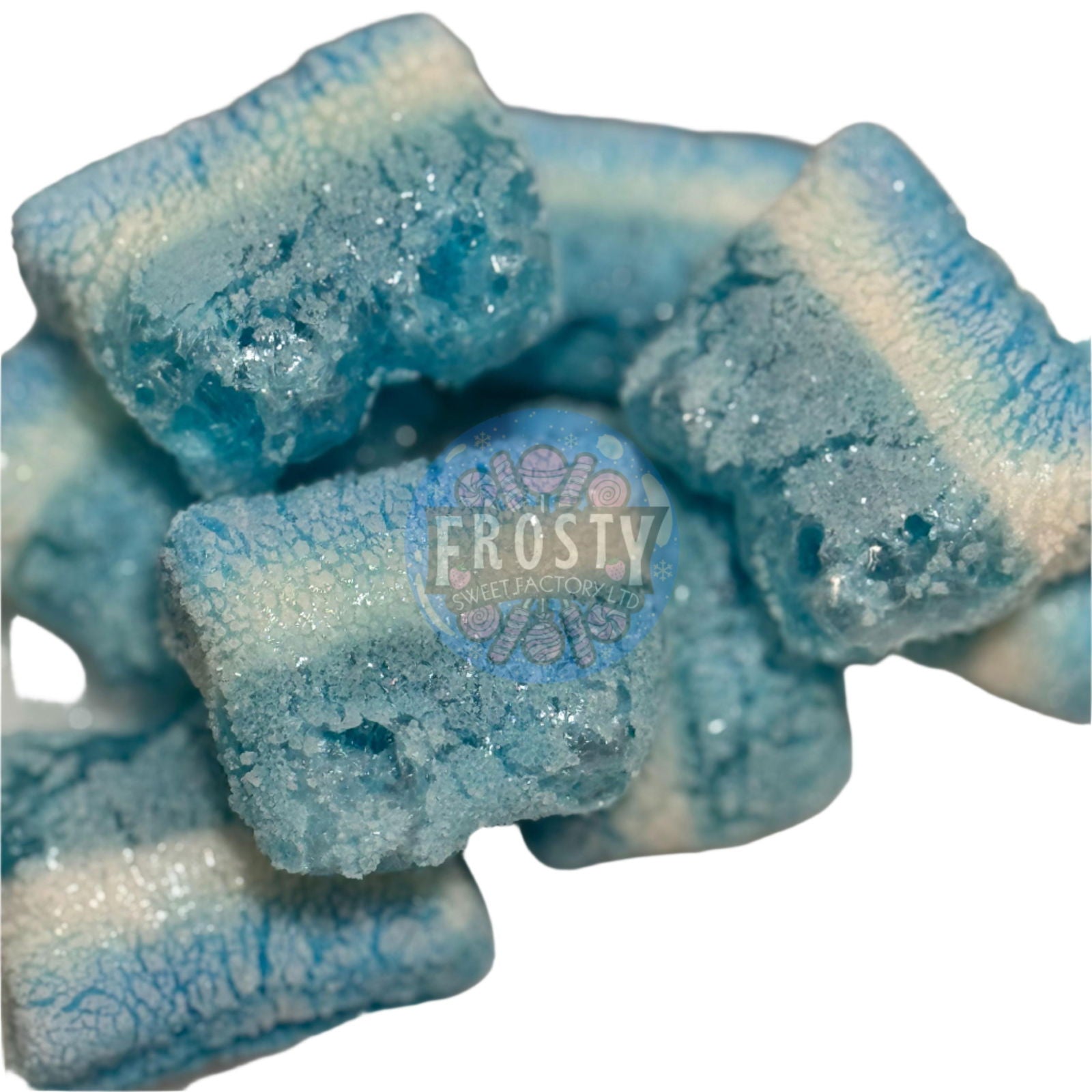 Freeze Dried Sweets Blue Raspberry Slices Pick N Mix Candy - Frosty Sweet Factory