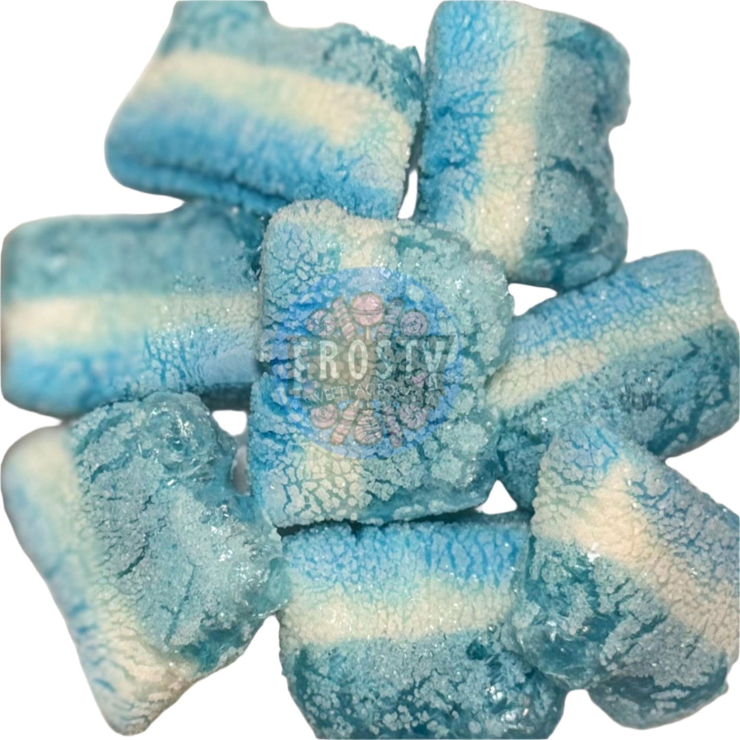 Freeze Dried Sweets Blue Raspberry Slices Pick N Mix Candy - Frosty Sweet Factory