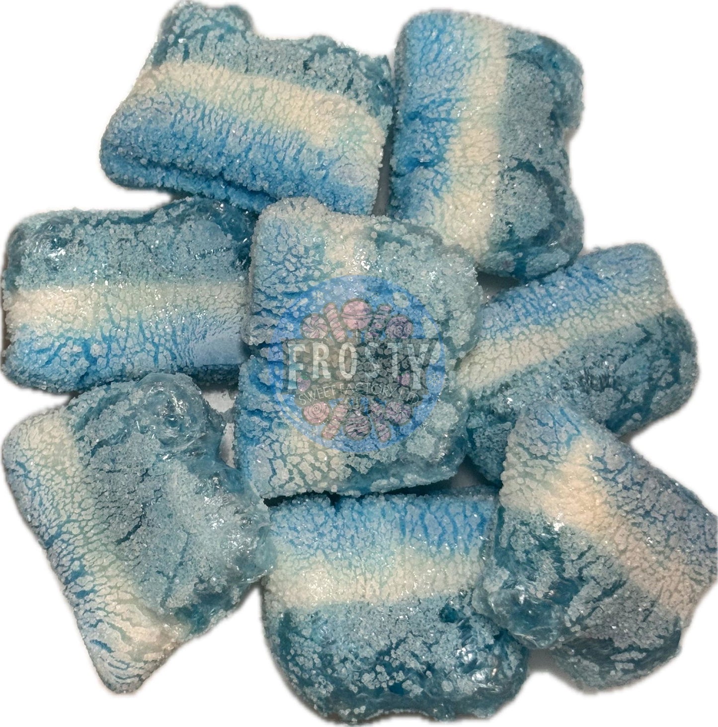 Freeze Dried Sweets Blue Raspberry Slices Pick N Mix Candy - Frosty Sweet Factory
