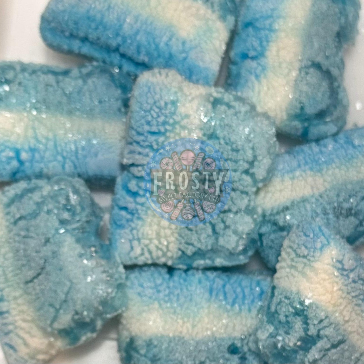 Freeze Dried Sweets Blue Raspberry Slices Pick N Mix Candy - Frosty Sweet Factory