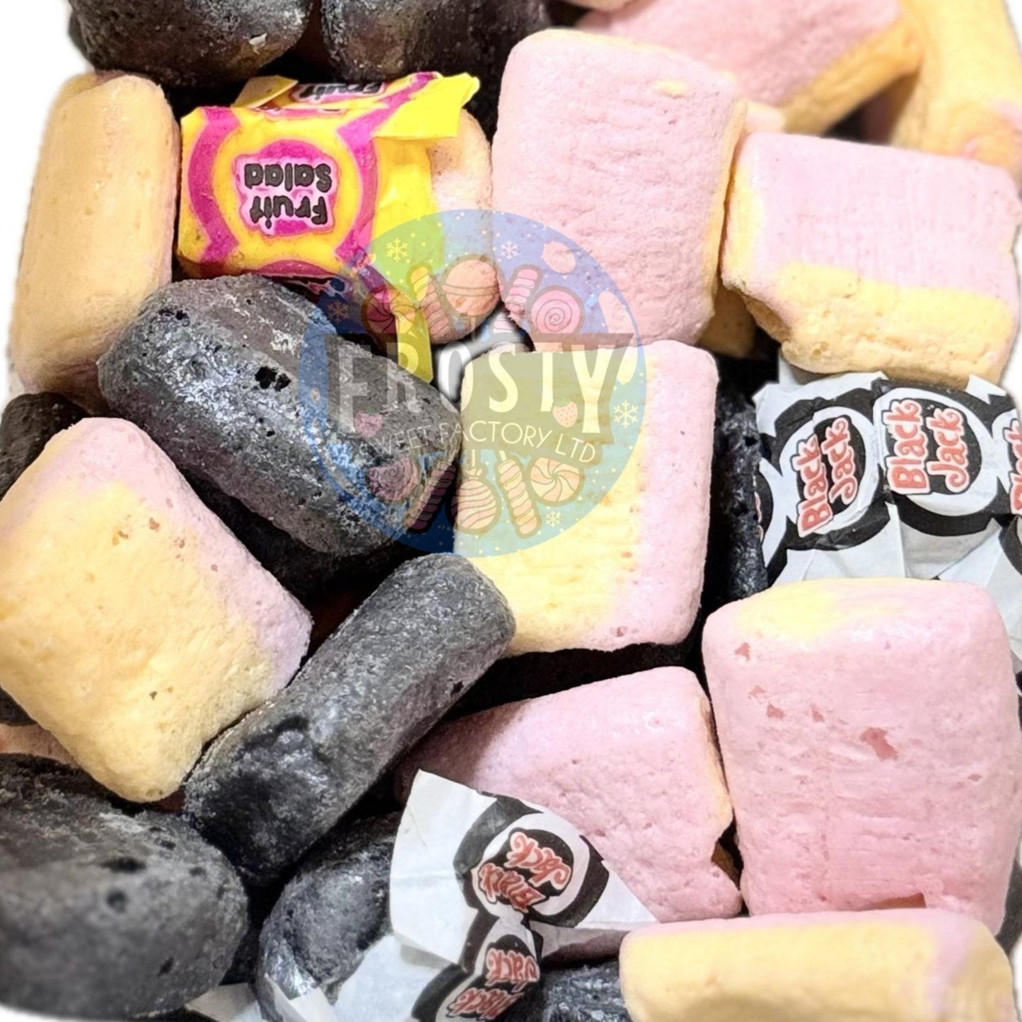 Freeze Dried Sweets Black Sprats & Fruit Salads Sprats Candy - Frosty Sweet Factory