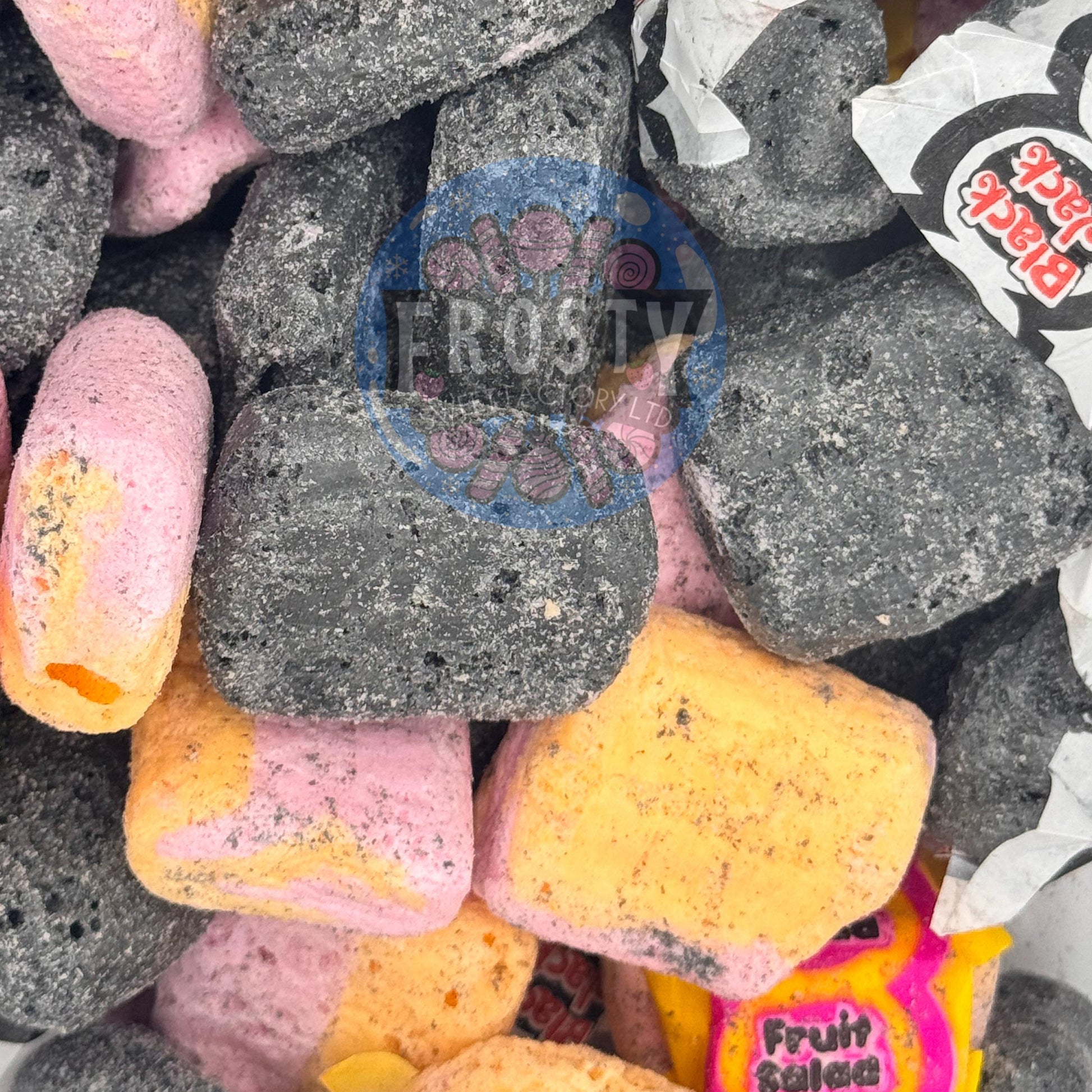Freeze Dried Sweets Black Sprats & Fruit Salads Sprats Candy - Frosty Sweet Factory