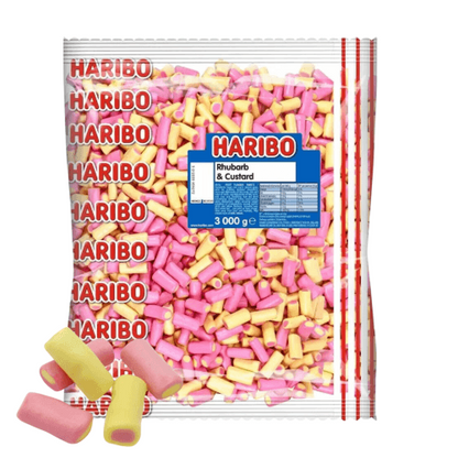 Haribo Rhubarb & Custard 3KG Roll Pencil Sweets Tubes Pick N Mix Candy