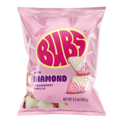 BUBS Sour Strawberry Vanilla Diamonds 5.5oz (156g) - Frosty Sweet Factory