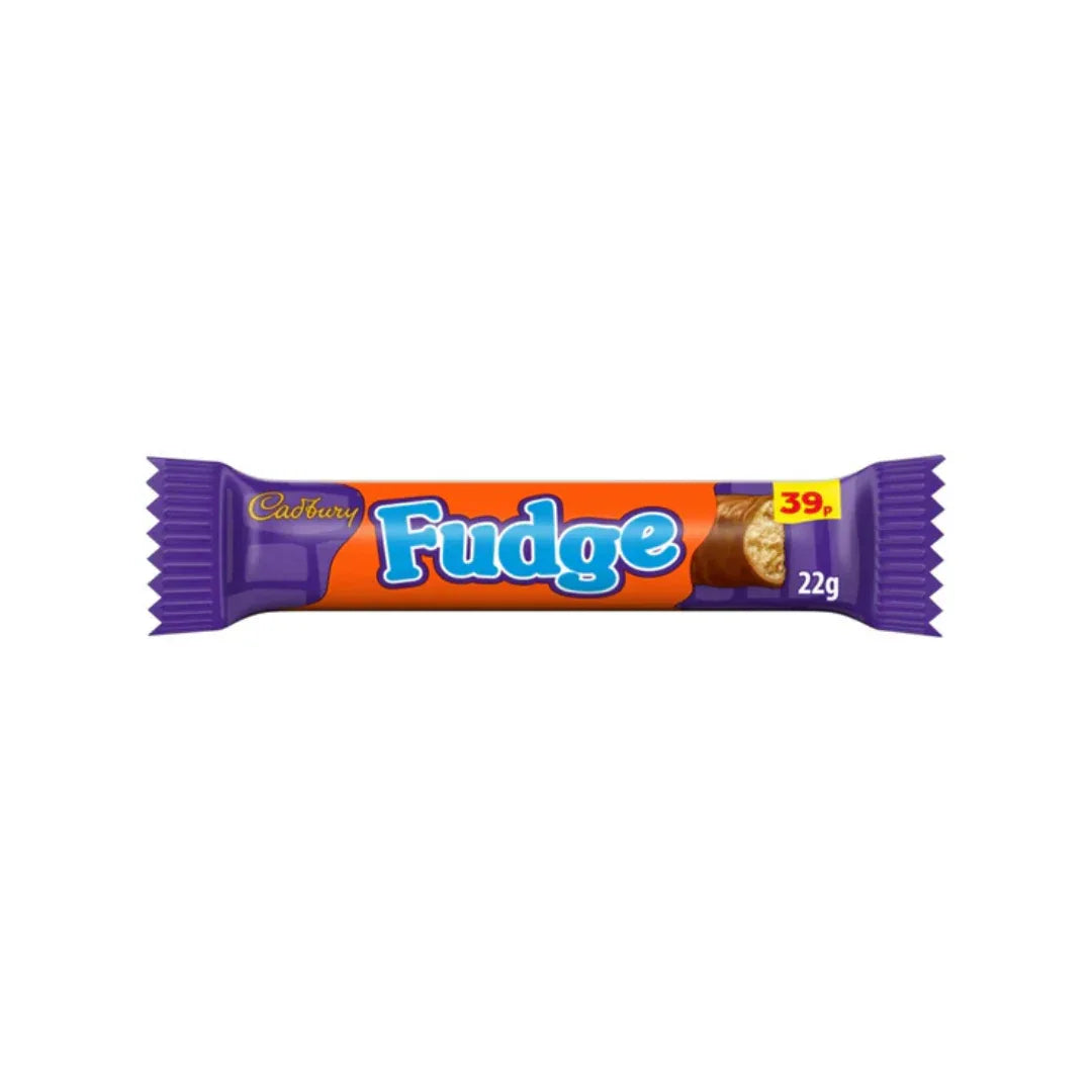 Cadbury Fudge Chocolate Bar 22g Vegetarian, Halal Milk Chocolate Candy Bar 4 Bars