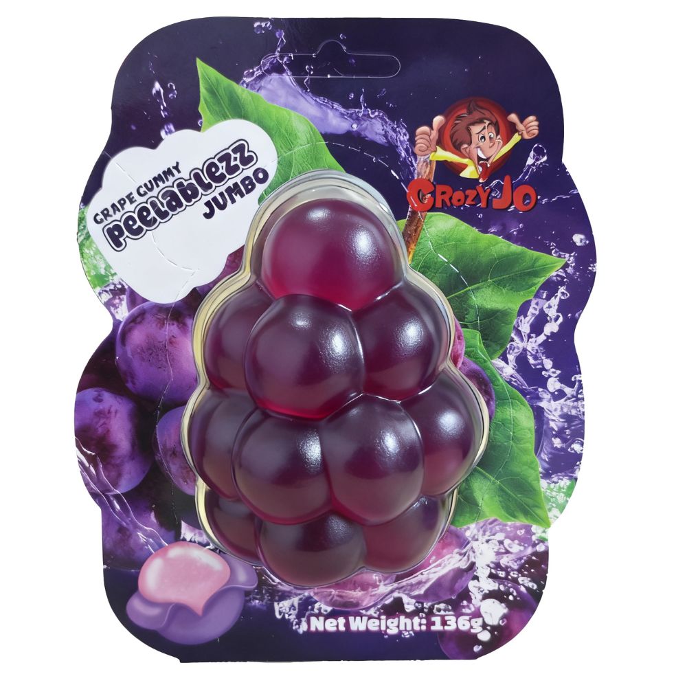 Crazy Jo Peelablezz Jumbo Grape Gummy 136g Peelable Candy Sweets