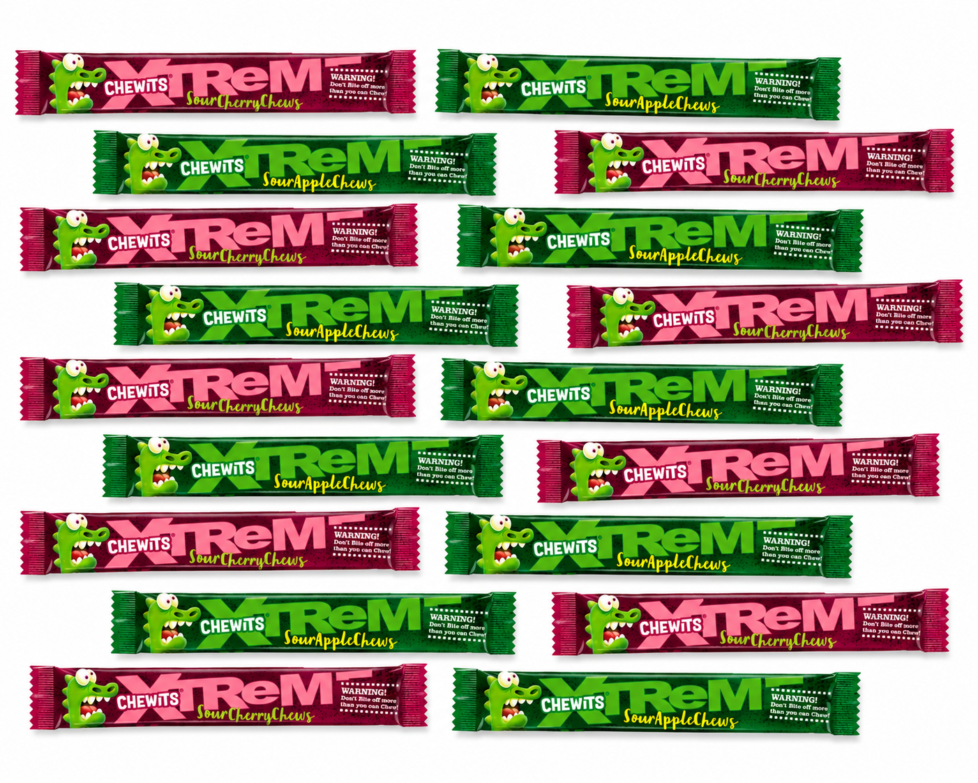 Chewits Xtreme Extremely Sour Chews Mix Vegetarian Halal Candy Sweets