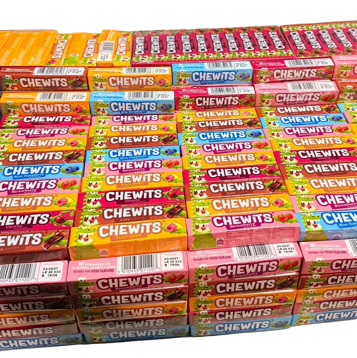 Chewits Chews Variety Mix Flavoured Sweet  Stick Packs Vegetarian Halal Gelatine Free Candy Snacks