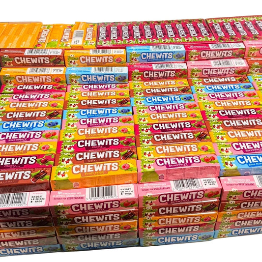 Chewits Chews Variety Mix Flavoured Sweet  Stick Packs Vegetarian Halal Gelatine Free Candy Snacks