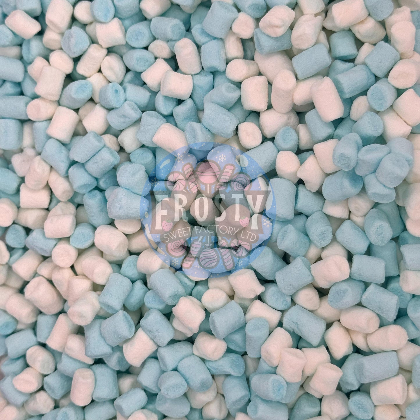 Frostys Topping Blue & White Micro Mallows Hot Chocolate Marshmallow Topping Pick N Mix - Frosty Sweet Factory