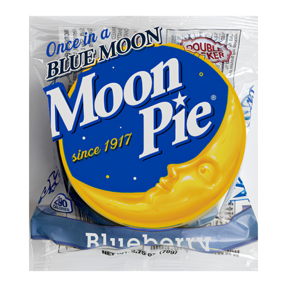 Moon Pie Blueberry Double Decker Graham Cracker Cookies with Marshmallow 2.75oz (78g), USA Cookies Biscuits Wagon Wheel - Frosty Sweet Factory