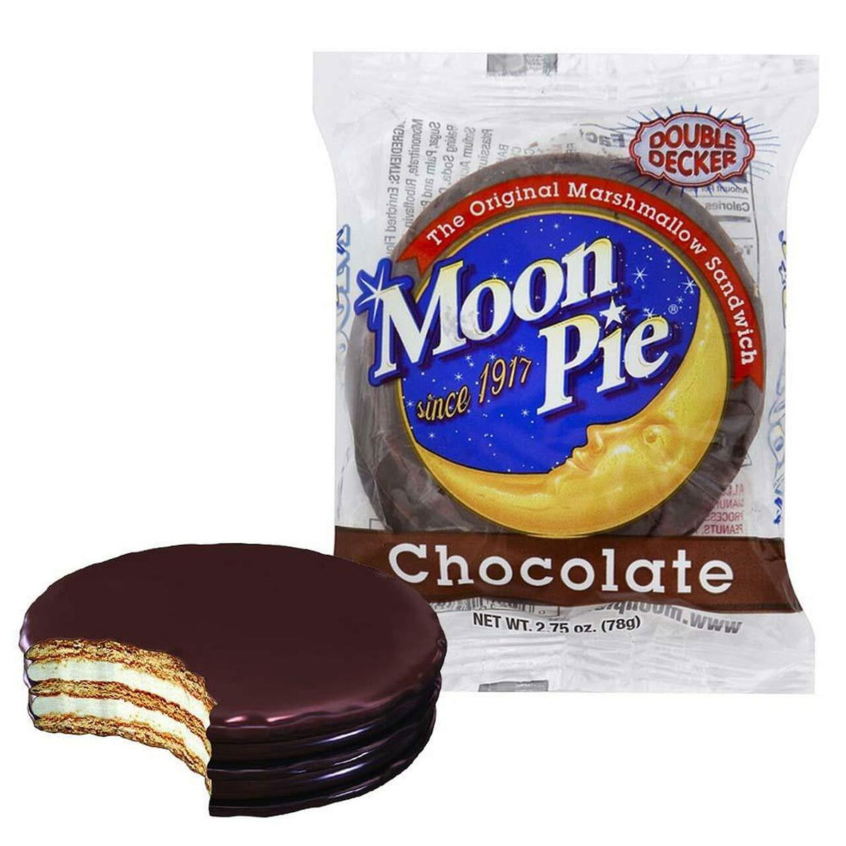 Moon Pie Chocolate Double Decker Graham Cracker Cookies with Marshmallow 2.75oz (78g), USA Cookies USA Biscuits Wagon Wheel - Frosty Sweet Factory