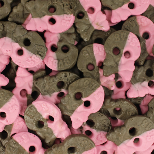 BUBS Raspberry Liquorice Skulls Vegan Vegetarian Halal Swedish Candy Pick N Mix Sweets