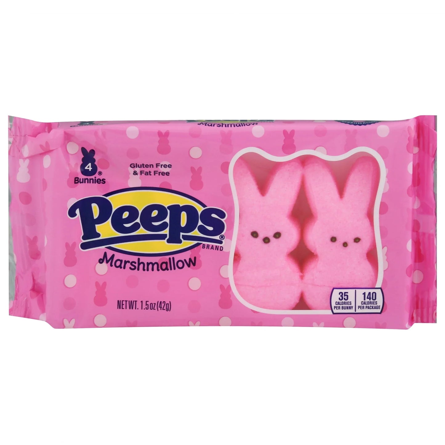 Peeps Pink Marshmallow Bunnies 4 Pack 1.5oz - 42g USA Candy Mallow Sweets