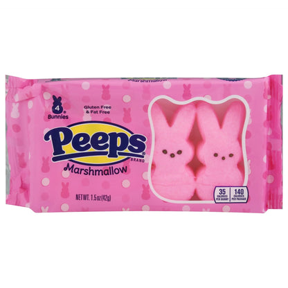 Peeps Pink Marshmallow Bunnies 4 Pack 1.5oz - 42g USA Candy Mallow Sweets