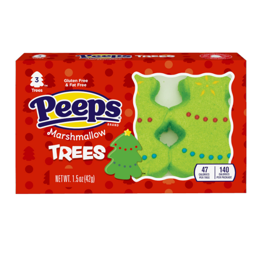 Peeps Christmas Tree Marshmallow - 3 Pack Trees 1.5oz (32g) Christmas Mallows, USA Marshmallows Mallows, Gluten Free, Fat Free - Frosty Sweet Factory
