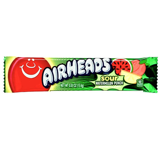 Airheads Chew Bar Sour Watermelon Punch 0.55oz (15.6g) USA Candy Chew Bar