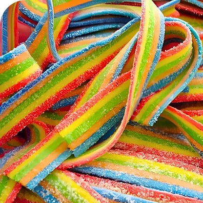 Sweetzone Fizzy Rainbow Belts Tub Halal Candy Sweets Pick N Mix Sweet Tubs