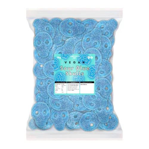 Pick N Mix Blue Jelly Fizzy Skulls Sweets Halal Vegan Vegetarian Candy - Frosty Sweet Factory