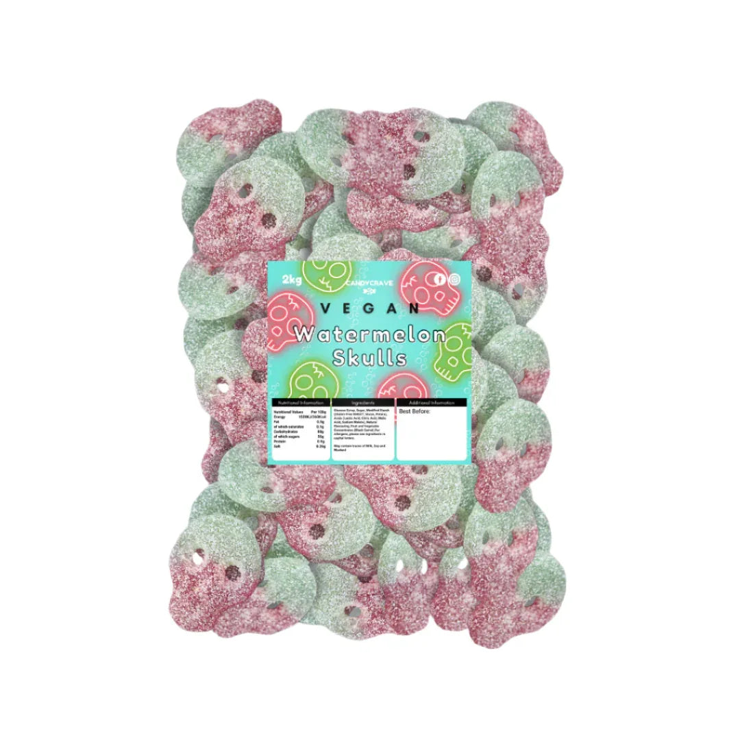 Pick N Mix Fizzy Watermelon Jelly Skulls Sweets Halal Vegan Vegetarian Candy - Frosty Sweet Factory