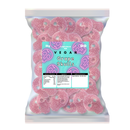 CandyCrave Fizzy Grape Skulls Pick N Mix Sweets Halal Vegan Vegetarian Candy