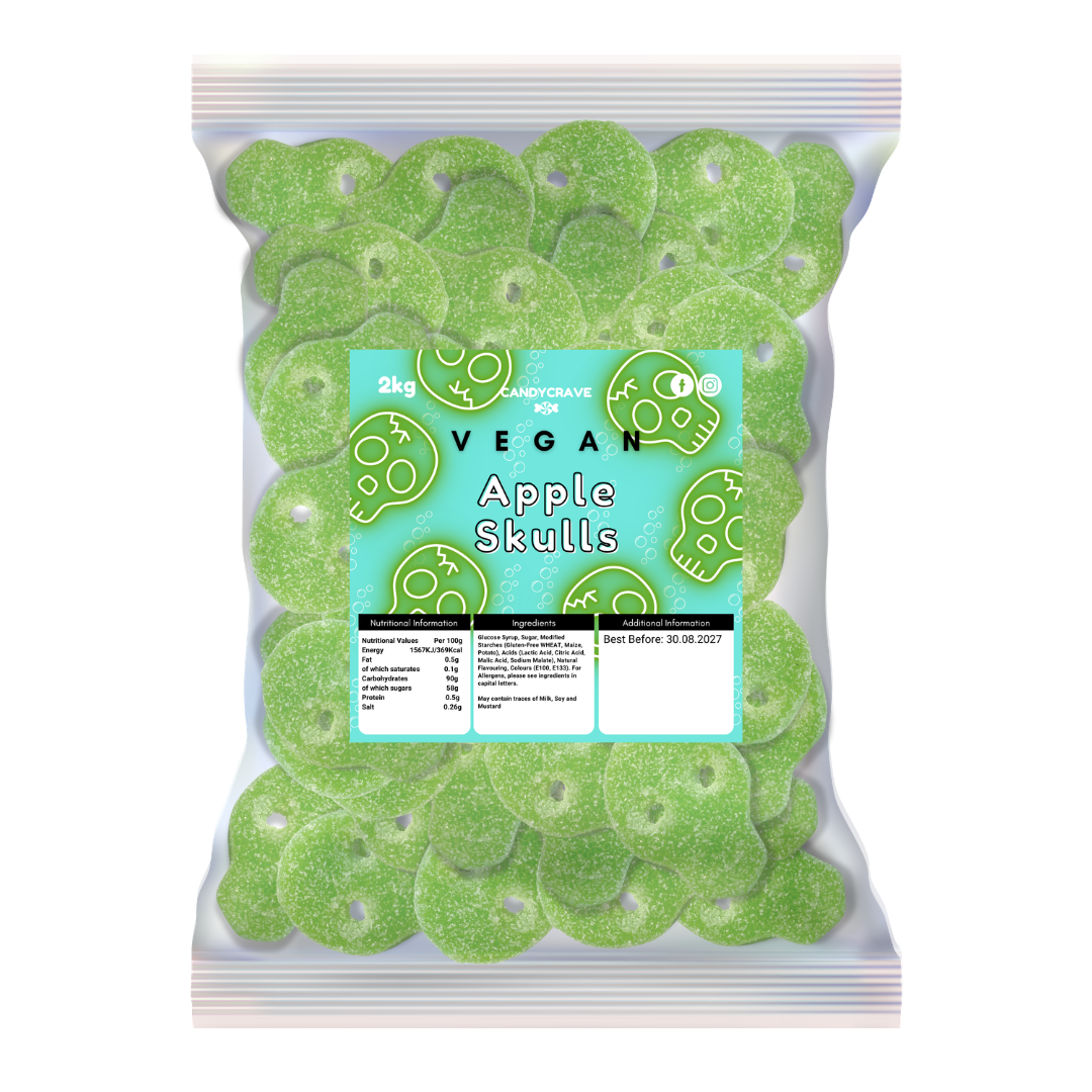 CandyCrave Fizzy Apple Skulls Pick N Mix Sweets Halal Vegan Vegetarian Candy