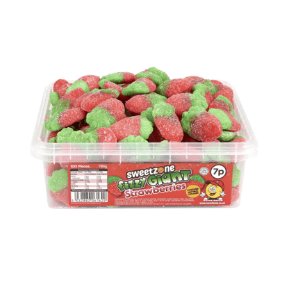 Sweetzone Fizzy Giant Strawberries 700g Pick N Mix Tubs Halal Candy Snack Sweets