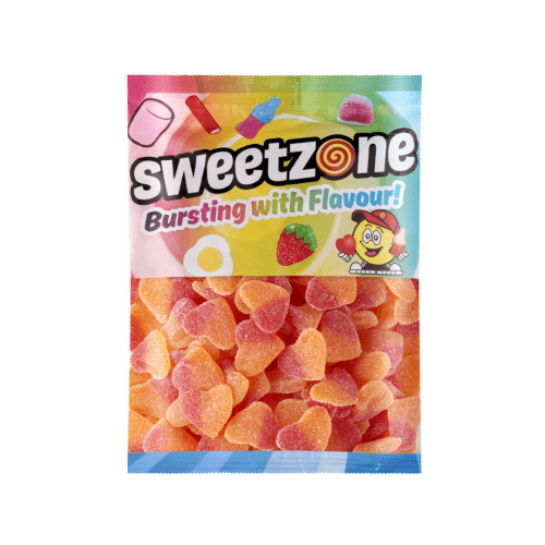 Sweetzone Fizzy Peach Hearts 1KG Pick N Mix Bags Halal Candy Snack Sweets