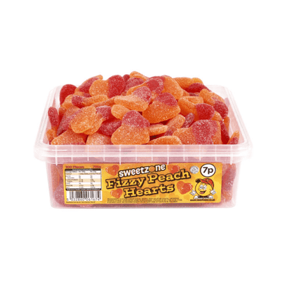 Sweetzone Fizzy Peach Hearts Pick N Mix Tubs Halal Candy Snack Sweets