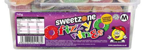 Sweetzone Fizzy Rings 800g Pick N Mix Tubs Halal Candy Salad Snack Sweets